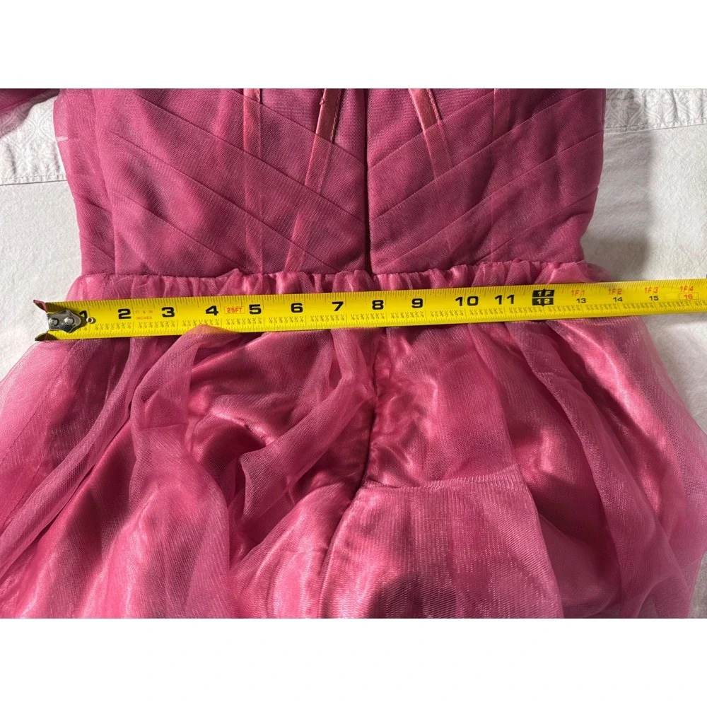 N.E.W. Fashion Magenta Tulle Puff Sleeve Formal Gown Prom Dress Size‎ 4 NEW